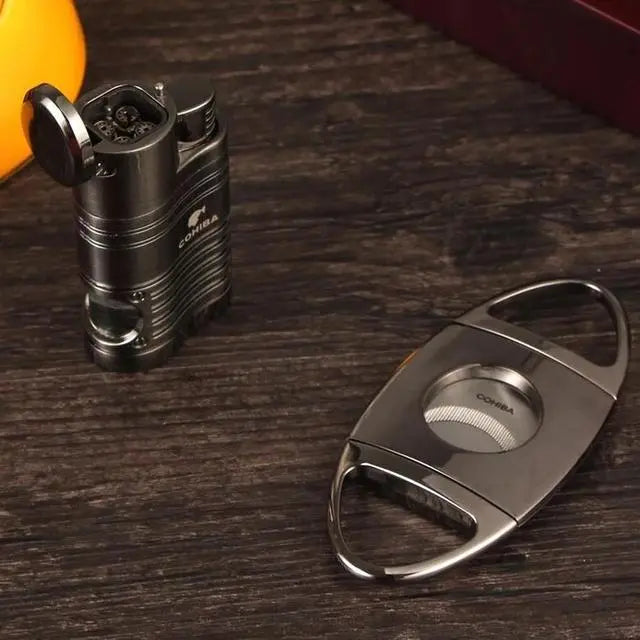 Coffret briquet-coupe cigare cohiba
