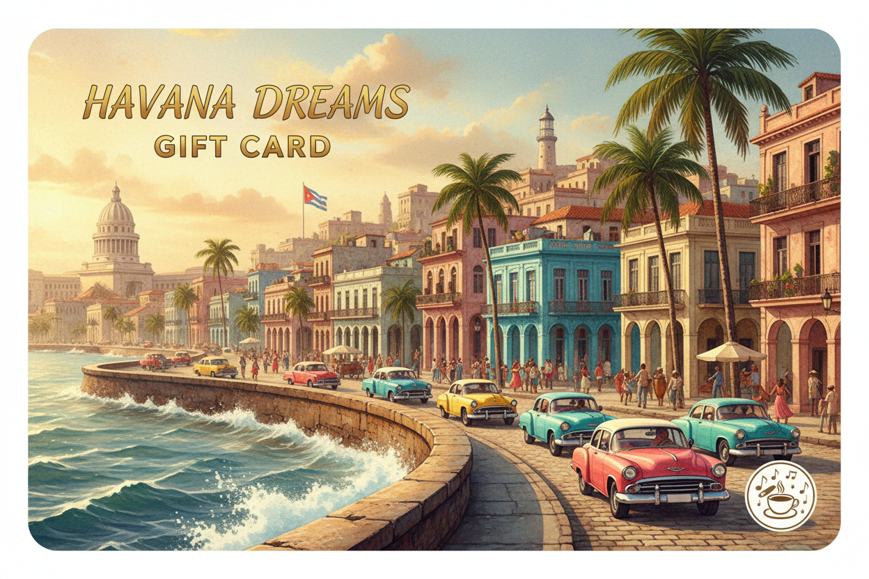 gener moi une carte cadeau de la habana,cuba sans carré blanc au milieu