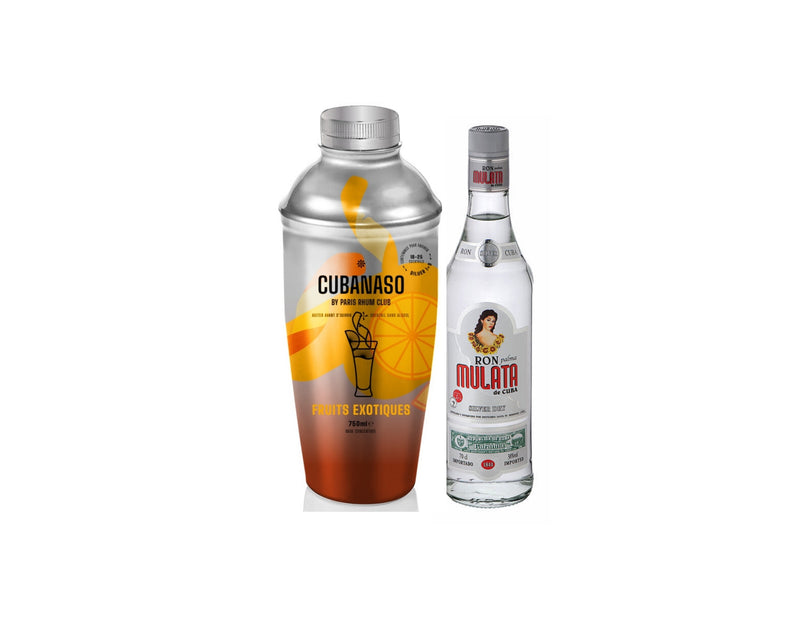 Kit cocktail cubanaso base concentré fruits exotiques rhum mulata silver dry 070ml